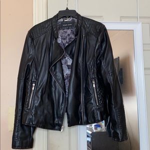 Black Leather Moto Style Jacket